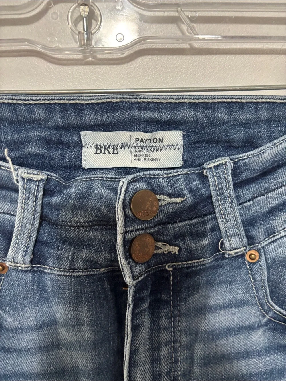 BKE Payton Mid-Rise Ankle Skinny Distressed Jeans | Size 29